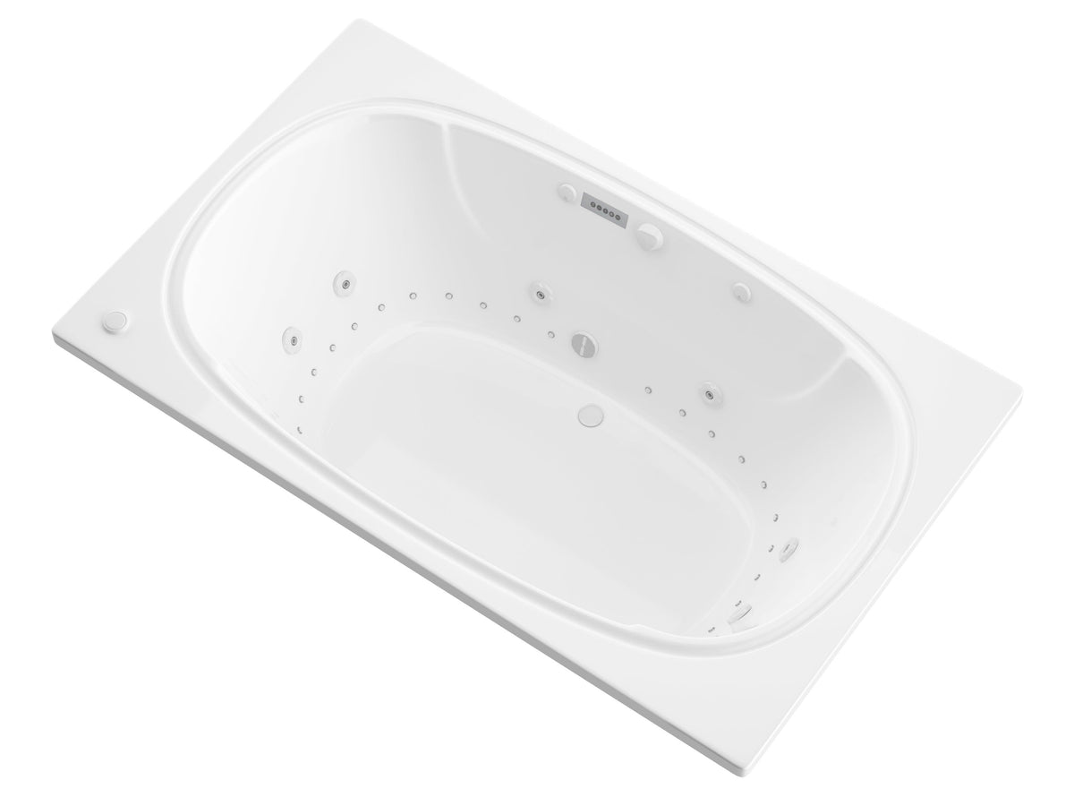 Atlantis Whirlpools Charleston Deluxe Series 47.625 x 77.875in. Air and Whirlpool Jetted Bathtub in White