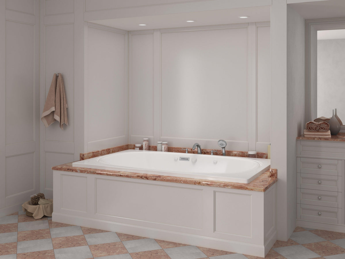 Atlantis Whirlpools Charleston Deluxe Series 47.625 x 77.875in. Air and Whirlpool Jetted Bathtub in White
