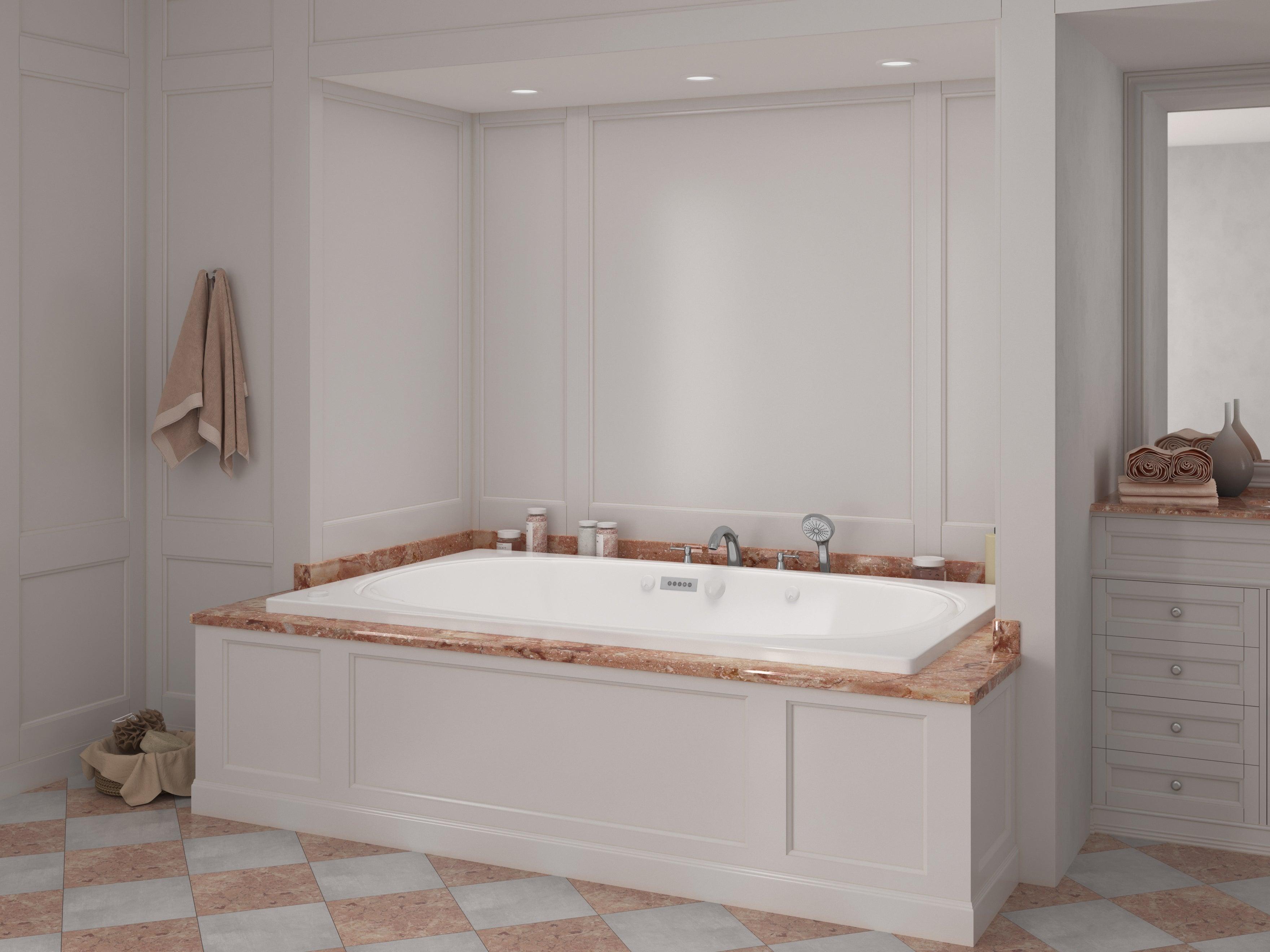 Atlantis Whirlpools Charleston Deluxe Series 47.625 x 77.875in. Air and Whirlpool Jetted Bathtub in White
