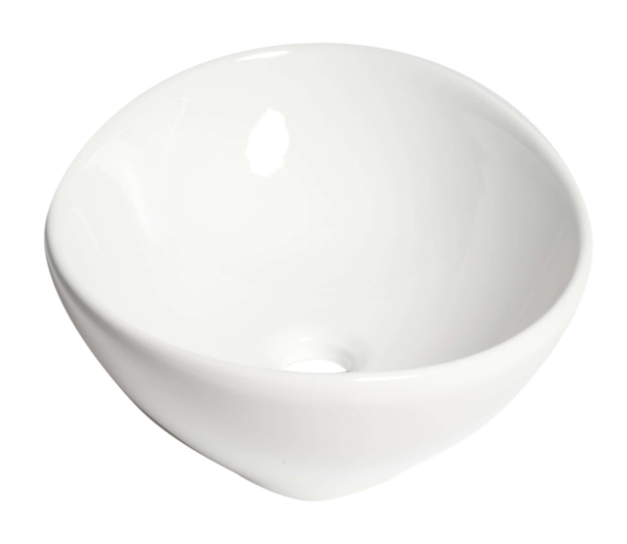 ALFI brand ABC913 White 16" Egg Shape Above Mount Ceramic Sink