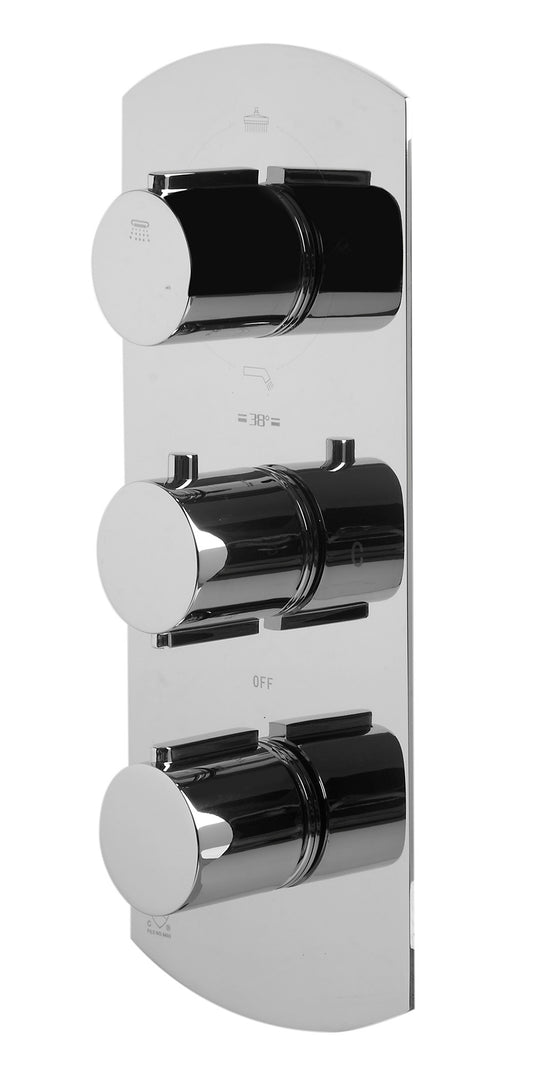 ALFI brand AB4101-PC Polished Chrome Concealed 4-Way Thermostatic Valve Shower Mixer /w Round Knobs