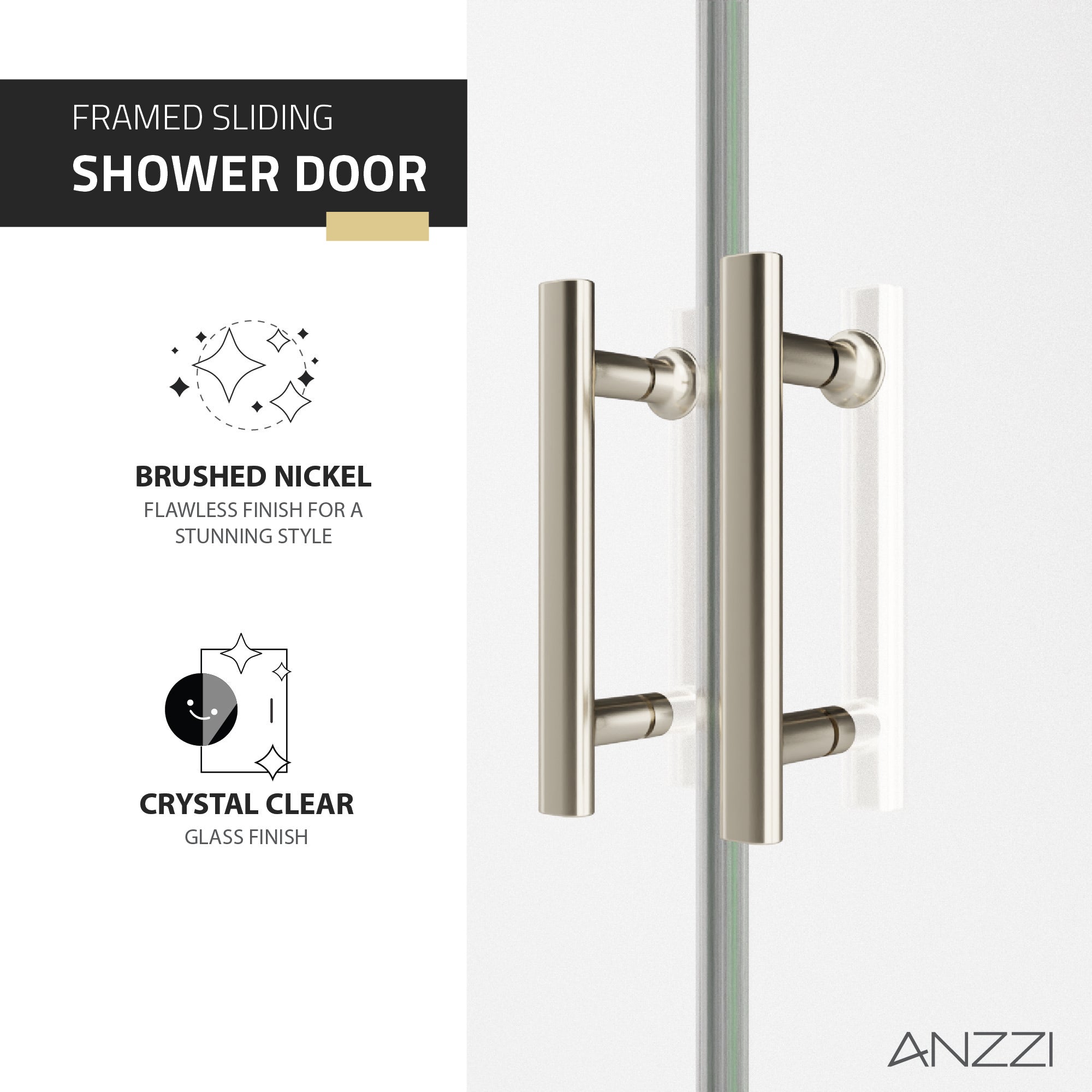 ANZZI Enchant 70-in. x 60.4-in. Framed Sliding Shower Door