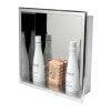 ALFI brand ABN1616-PSS 16 x 16 Polished Stainless Steel Square Single Shelf Bath Shower Niche