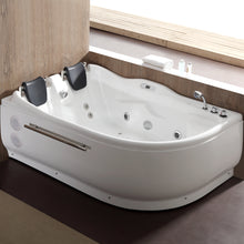 Load image into Gallery viewer, EAGO AM124ETL-R 6 ft Left Drain Corner Acrylic White Whirlpool Bathtub for Two