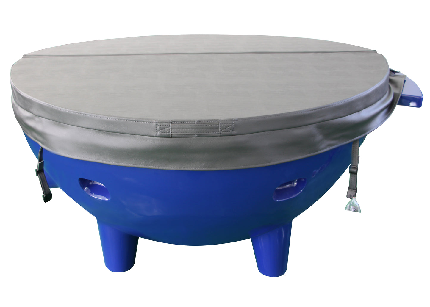 ALFI brand Dark Blue FireHotTub The Round Fire Burning Portable Outdoor Hot Bath Tub