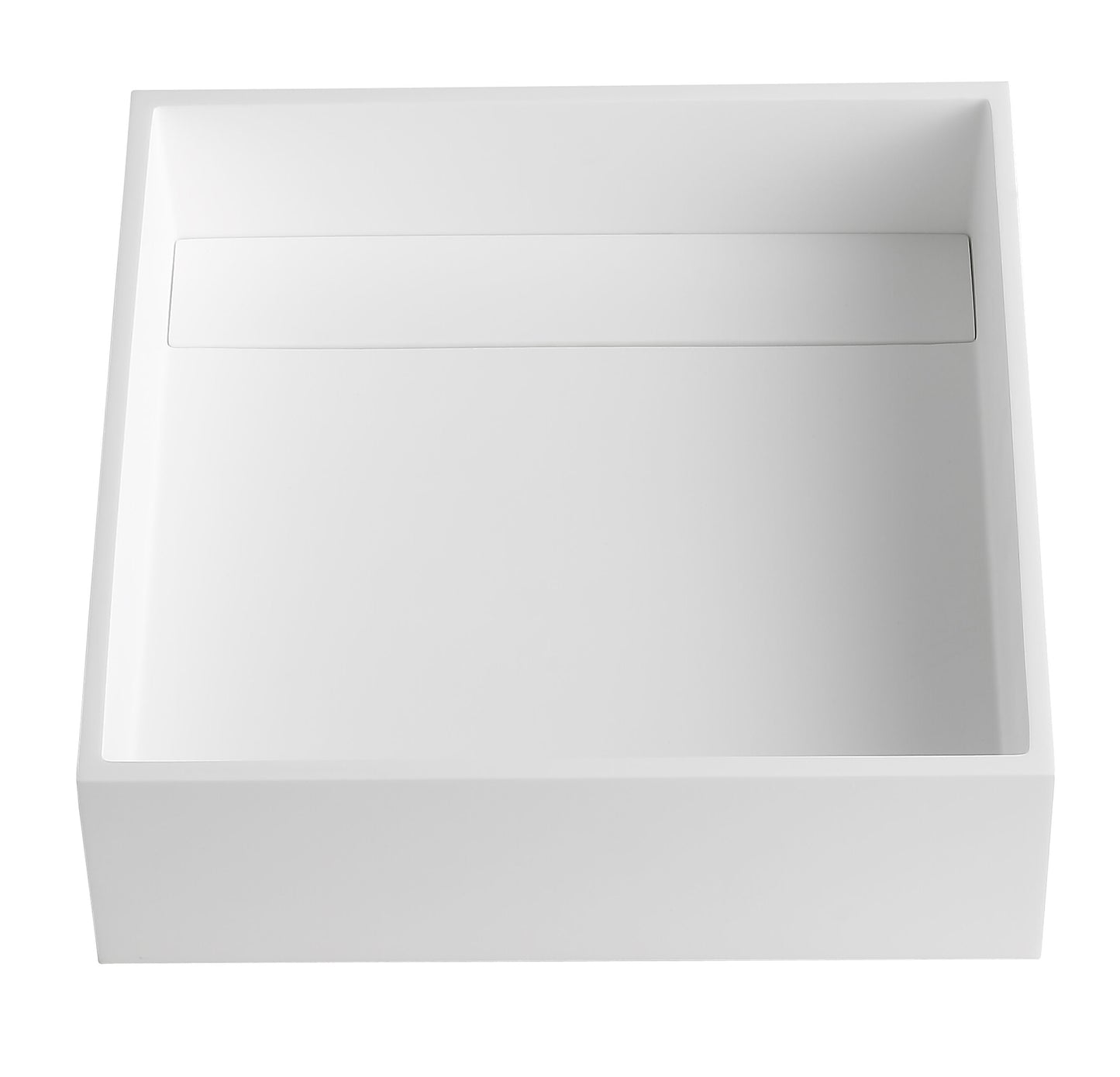 ALFI brand ABRS14S 14" Square White Matte Solid Surface Resin Sink