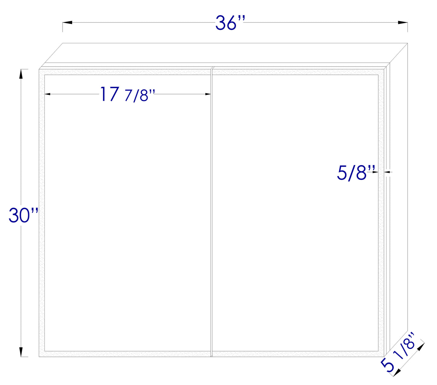 ALFI brand ABMC3630 36" x 30" Double Door LED Light Medicine Cabinet