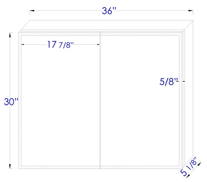 ALFI brand ABMC3630 36" x 30" Double Door LED Light Medicine Cabinet