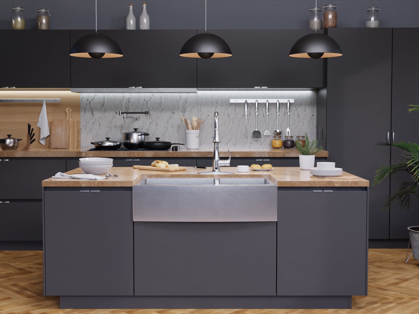 Sifo Hands Free Touchless 1-Handle Pull-Down Sprayer Kitchen Faucet with Motion Sense and Fan Sprayer