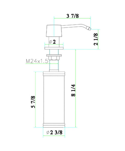 ALFI brand AB5004-BSS Solid Brushed Stainless Steel Modern Soap Dispenser