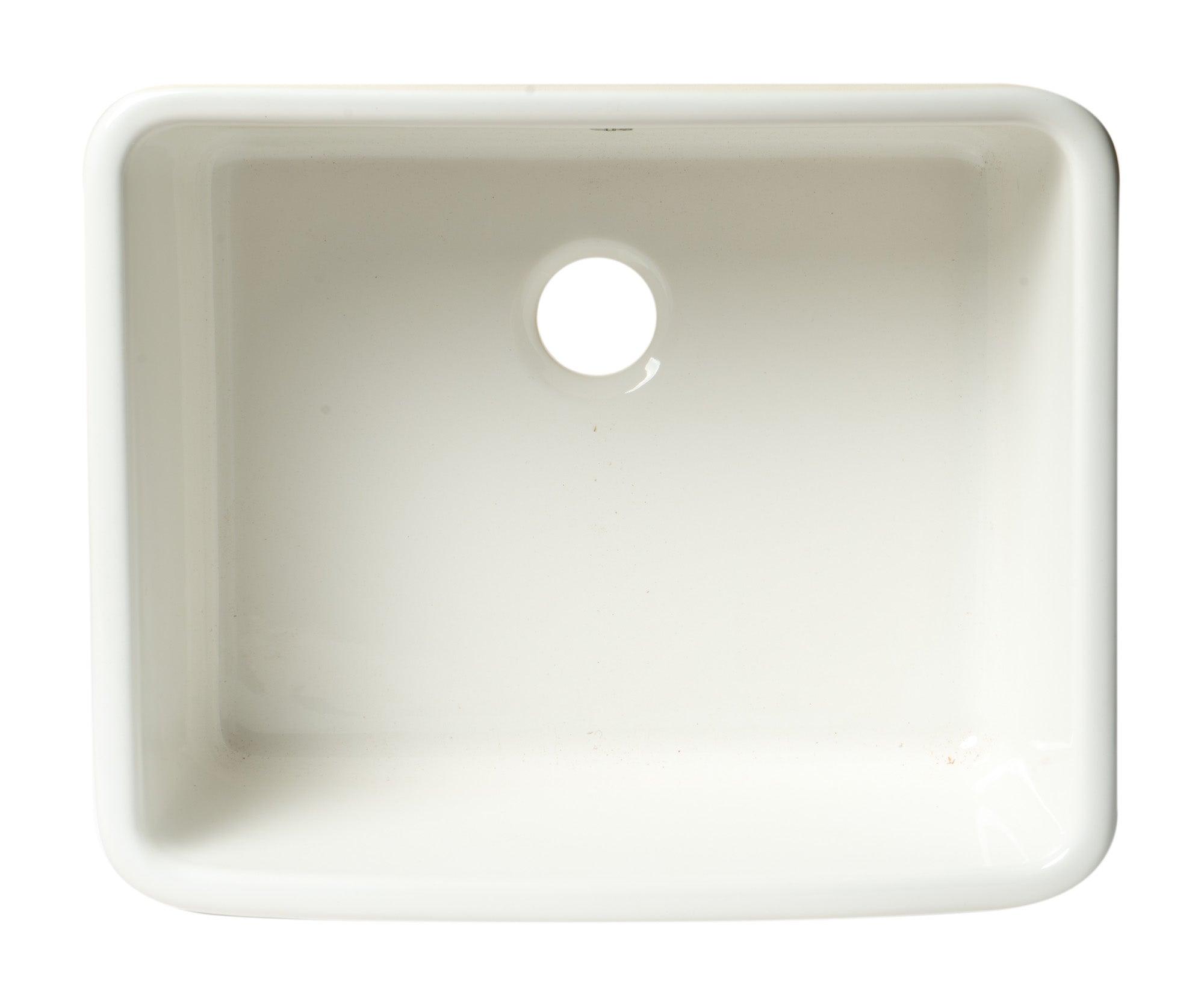 ALFI brand AB507 White 20" Single Bowl Apron Fireclay Farmhouse Kitchen Sink