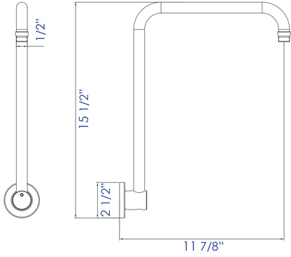 ALFI brand AB12GRW-PC Polished Chrome 12" Round Raised Wall Mounted Shower Arm