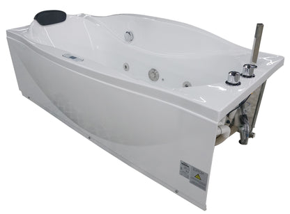 EAGO AM189ETL-R 6 ft Left Drain Acrylic White Whirlpool Bathtub w Fixtures