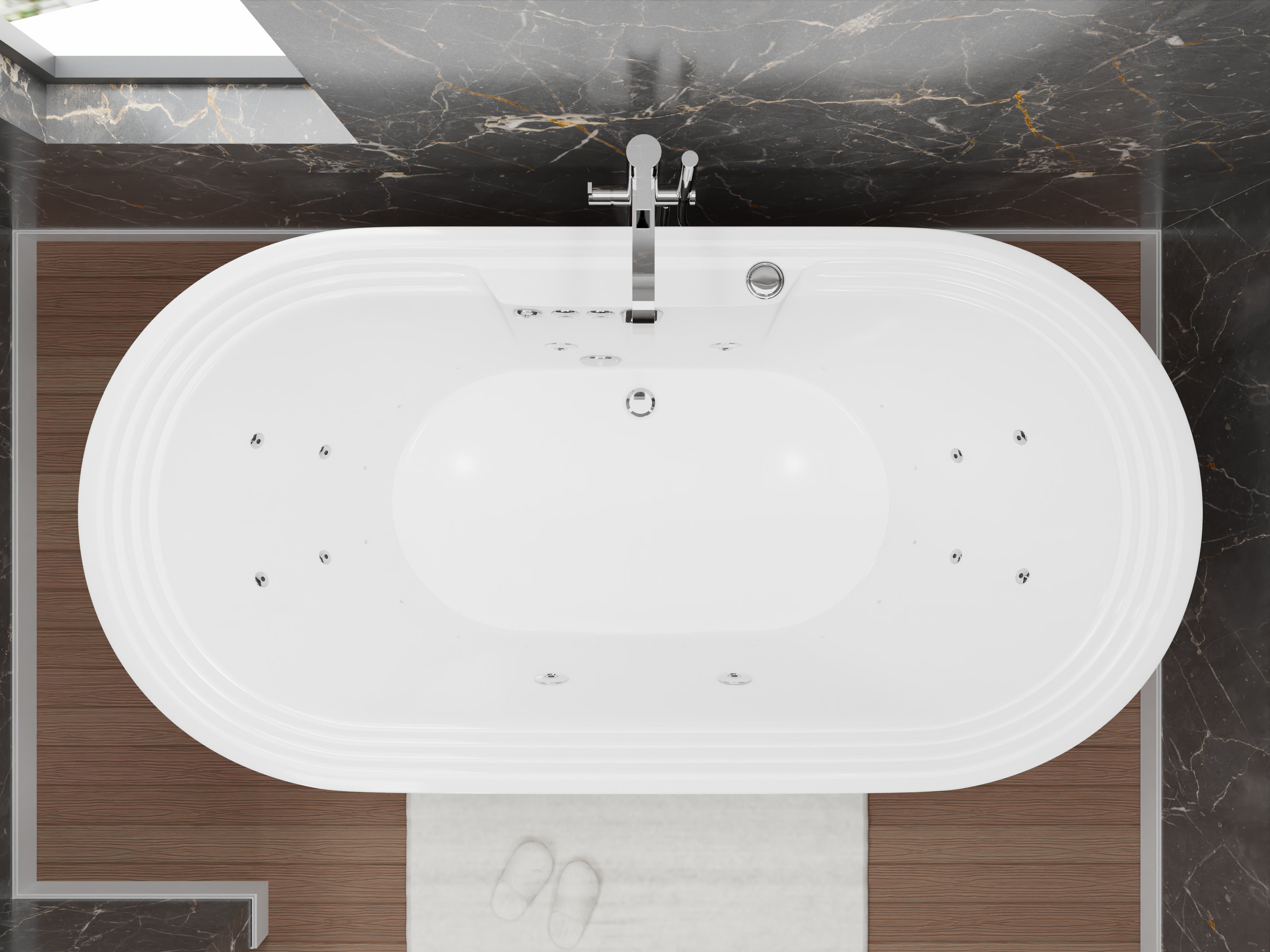 Sofi 5.6 ft. Center Drain Whirlpool and Air Bath Tub in White