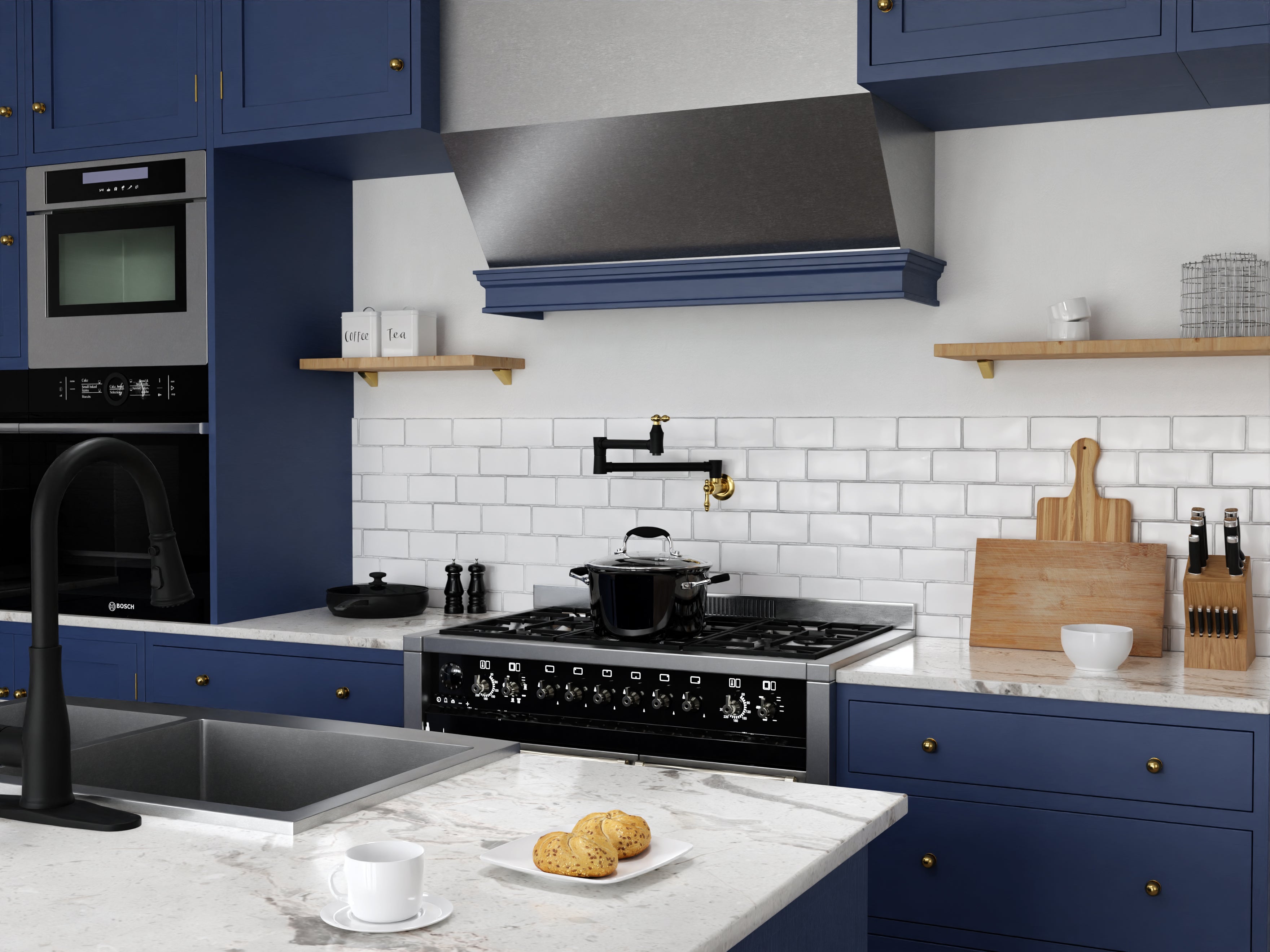 Marca 360-Degree 24" Wall Mounted Pot Filler with Dual Swivel