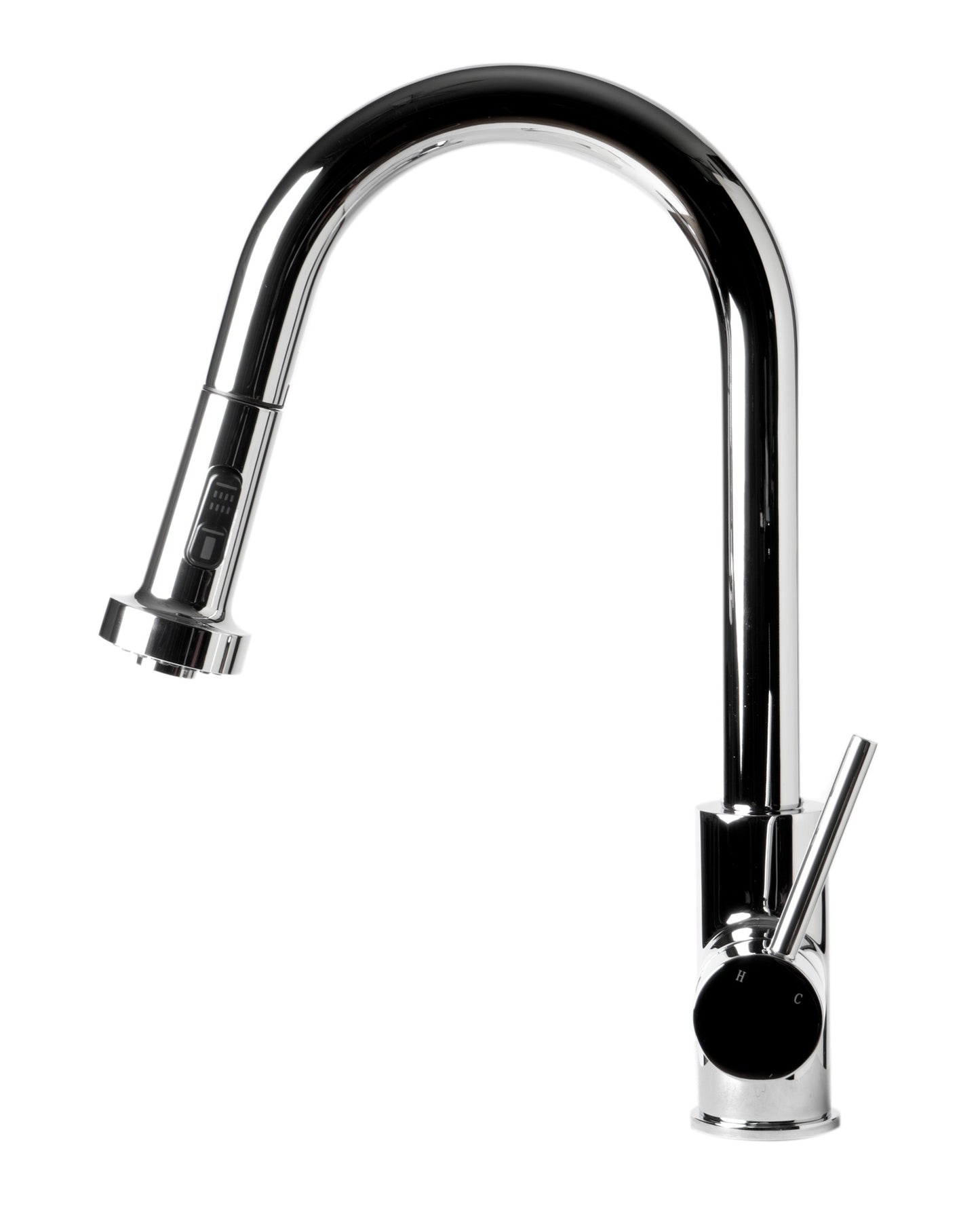 ALFI brand ABKF3262-PC Polished Chrome Sensor Gooseneck Pull Down Kitchen Faucet