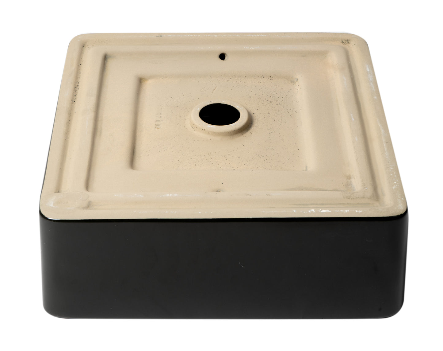 ALFI brand ABC903-BM Black Matte 16" Modern Square Above Mount Ceramic Sink