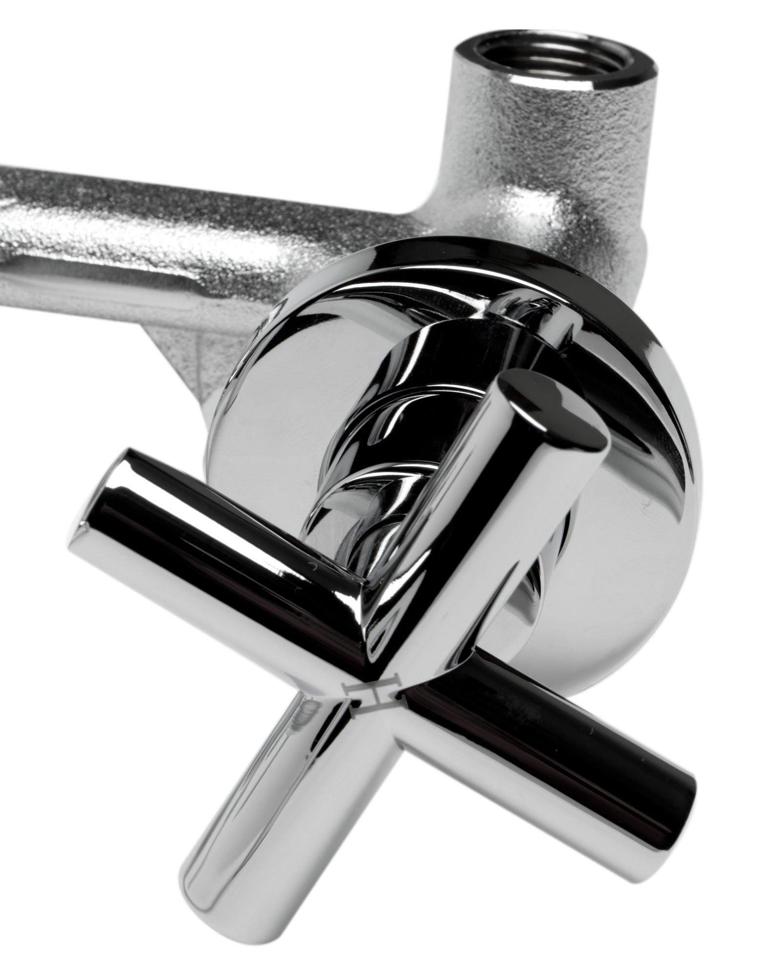 ALFI brand AB1035-PC Polished Chrome 8" Widespread Wall-Mounted Cross Handle Faucet