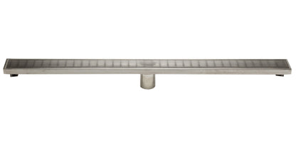 ALFI brand ABLD36D 36" Modern Stainless Steel Linear Shower Drain with Groove Lines