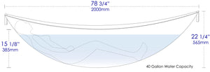 ALFI brand HammockTub1-WM White Matte 79" Acrylic Suspended Wall Mounted Hammock Bathtub