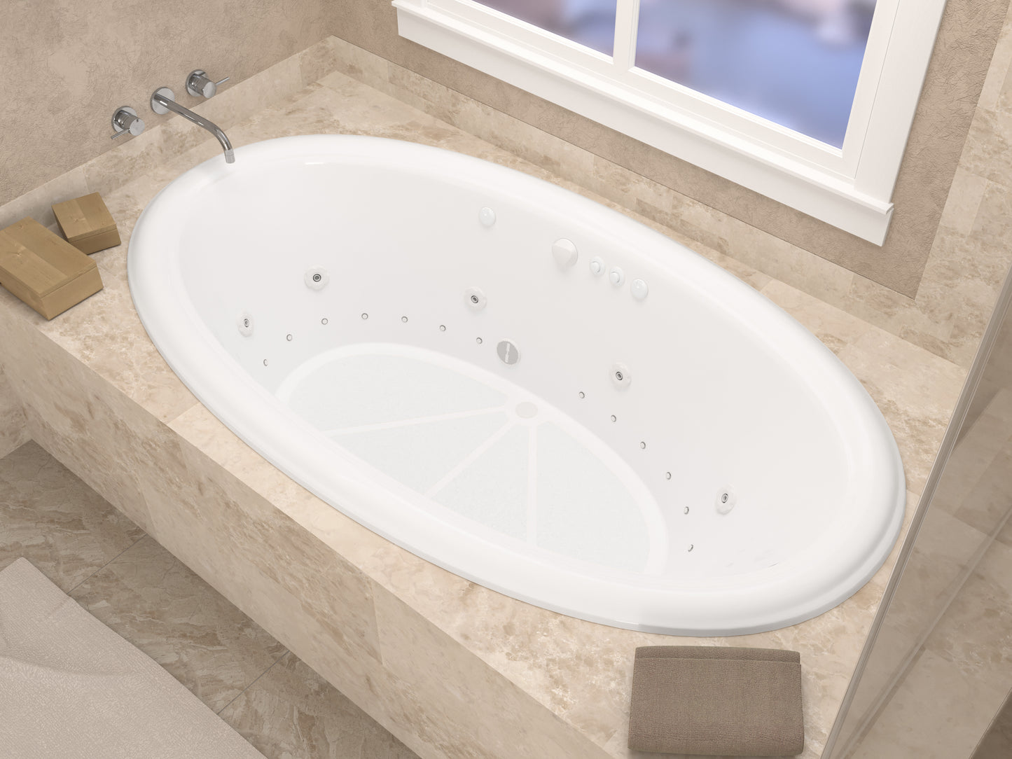 Atlantis Whirlpools Petite 44 x 78 Oval Air & Whirlpool Jetted Bathtub