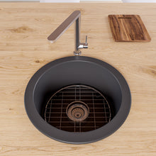 Load image into Gallery viewer, ALFI brand ABF1818R-BM Black Matte Round 18&quot; x 18&quot; Undermount / Drop In Fireclay Prep Sink