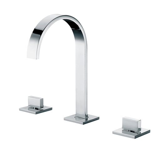 ALFI brand AB1336-PC Polished Chrome Gooseneck Widespread Bathroom Faucet