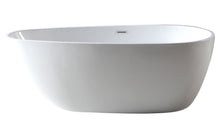 Load image into Gallery viewer, ALFI brand AB8861 59 inch White Oval Acrylic Free Standing Soaking Bathtub