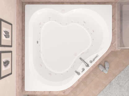 Atlantis Whirlpools Cascade Deluxe Series 61.5 x 83.5in. Air and Whirlpool Jetted corner installation Bathtub in White