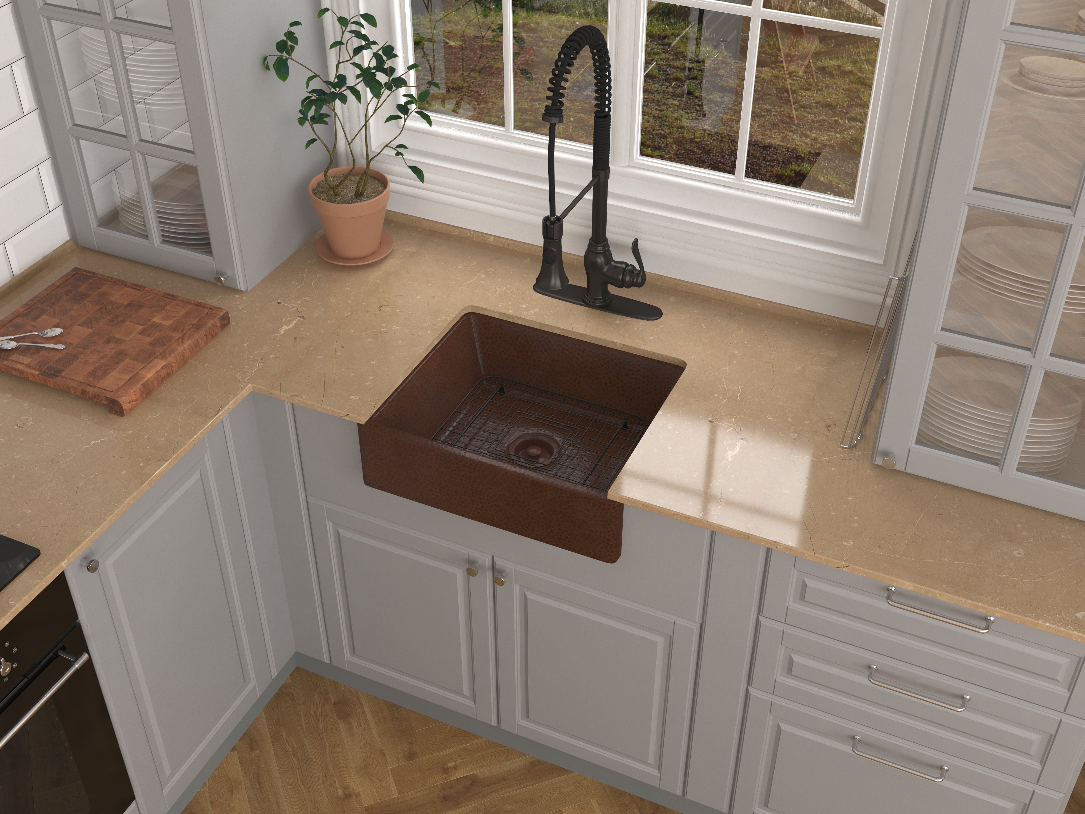 Tidal 19 in. Handmade Vessel Sink in Hammered Antique Copper