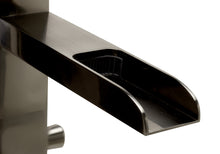 Load image into Gallery viewer, ALFI brand AB2843-BN Brushed Nickel Single Hole Floor Mounted Waterfall Tub Filler