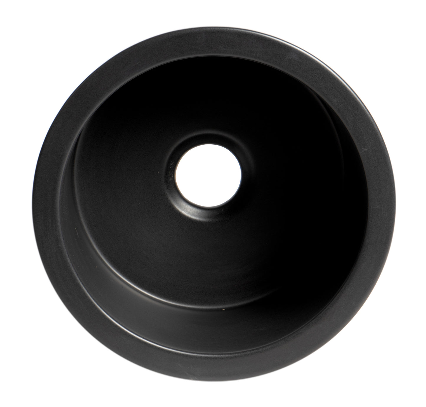 ALFI brand ABF1818R-BM Black Matte Round 18" x 18" Undermount / Drop In Fireclay Prep Sink