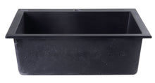 Load image into Gallery viewer, ALFI brand AB2420DI-BLA Black 24&quot; Drop-In Single Bowl Granite Composite Kitchen Sink
