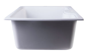 ALFI brand AB3520DI-W White 35" Drop-In Single Bowl Granite Composite Kitchen Sink