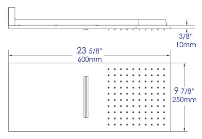 ALFI brand RAIN10SW-PC Polished Chrome 10" Wall-Mounted Square Waterfall Rain Shower Head