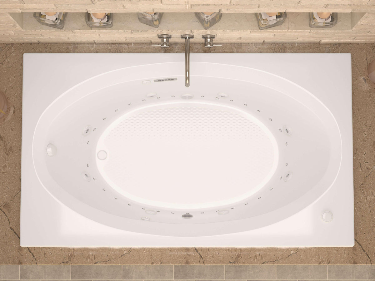 Atlantis Whirlpools Vogue Deluxe Series 42.625 x 83.75in. Air and Whirlpool Jetted Bathtub in White
