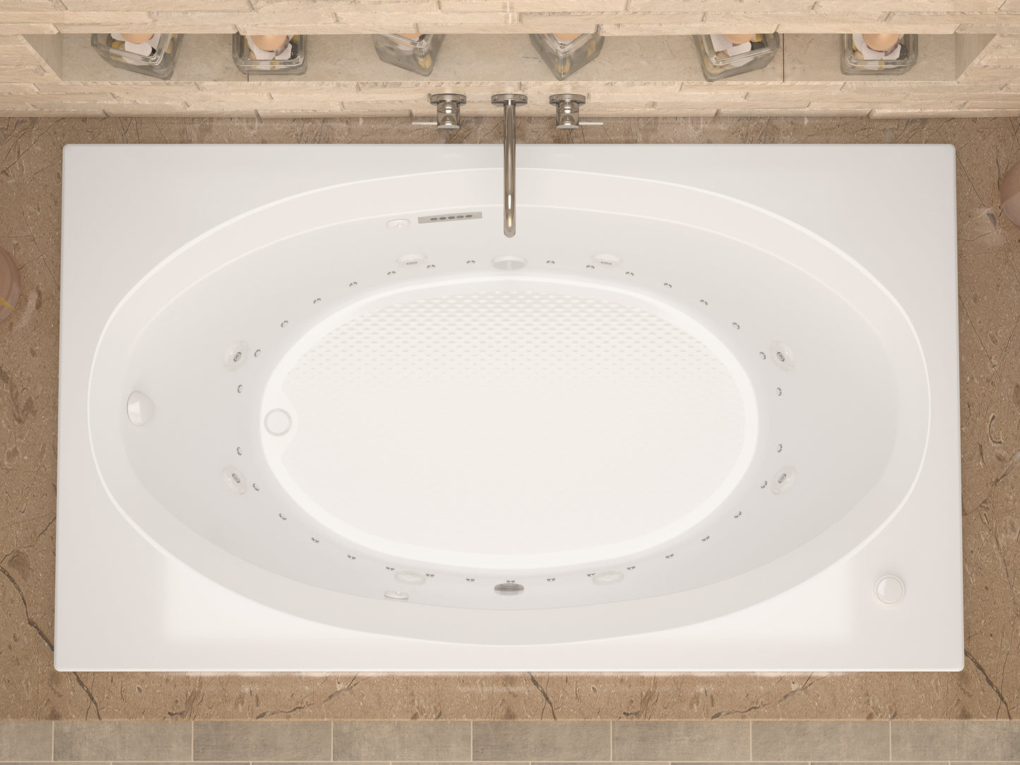 Atlantis Whirlpools Vogue Deluxe Series 42.625 x 83.75in. Air and Whirlpool Jetted Bathtub in White