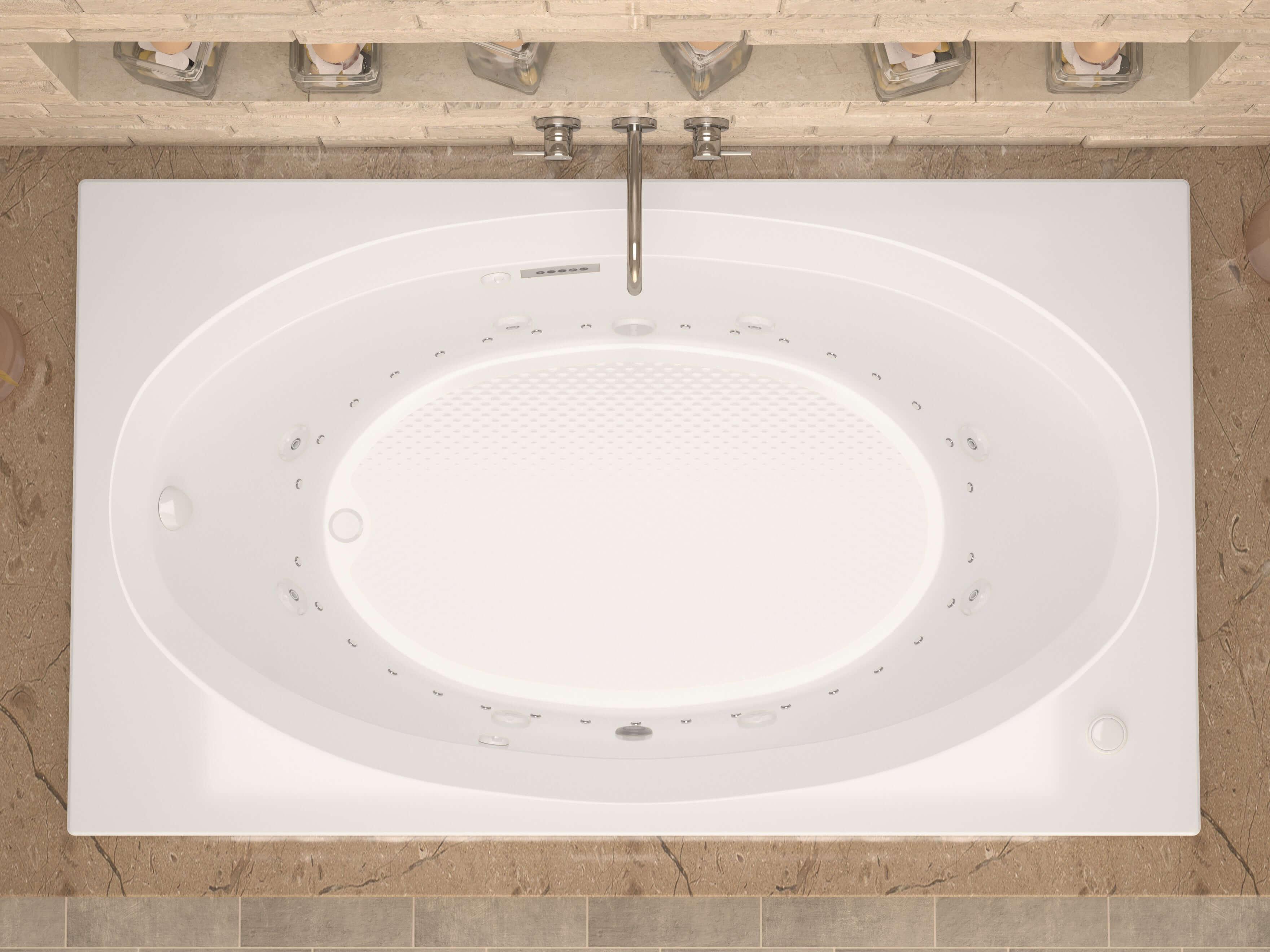 Atlantis Whirlpools Vogue Deluxe Series 42.625 x 83.75in. Air and Whirlpool Jetted Bathtub in White
