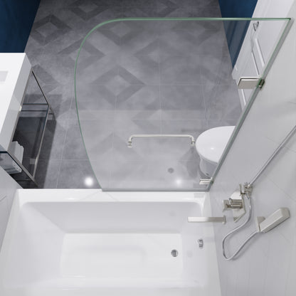 Grand Series 31.5 in. by 56 in. Frameless Hinged Tub Door