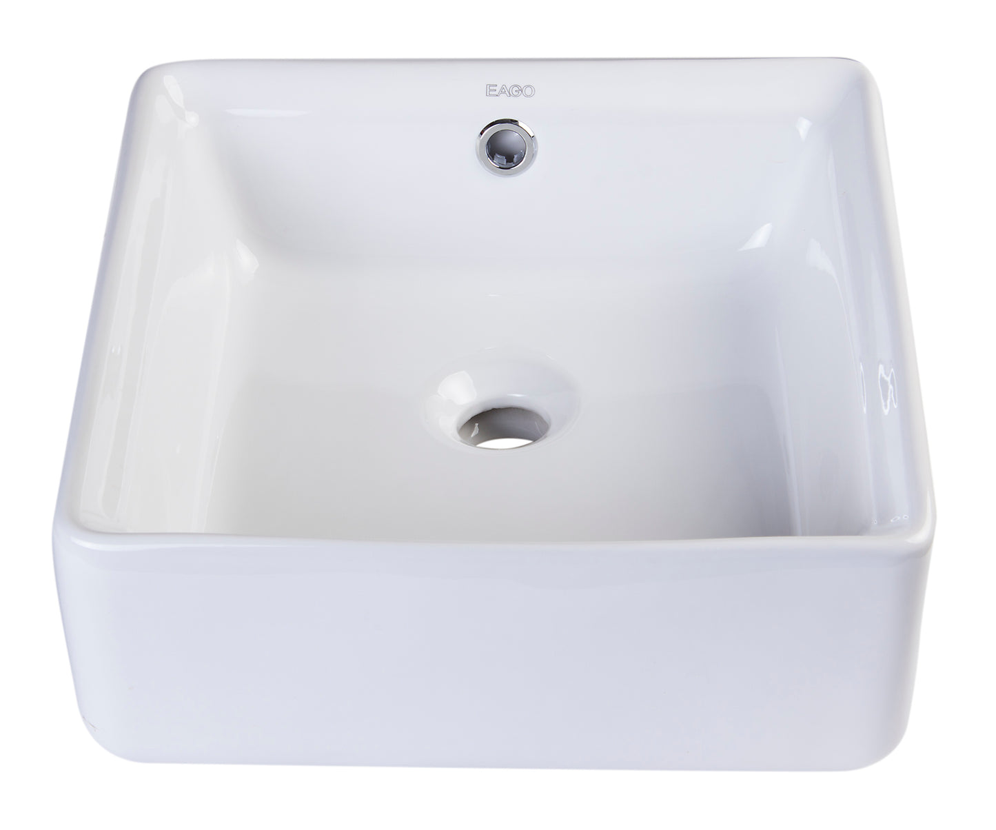 EAGO BA130  15" Square Ceramic Above Mount Bathroom Basin Vessel Sink