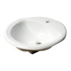 ALFI brand ABC802 White 21" Oval Drop In Ceramic Sink with Faucet Hole