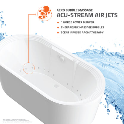 Atlantis Whirlpools Breeze 38 x 71 Oval Freestanding Air Jetted Bathtub