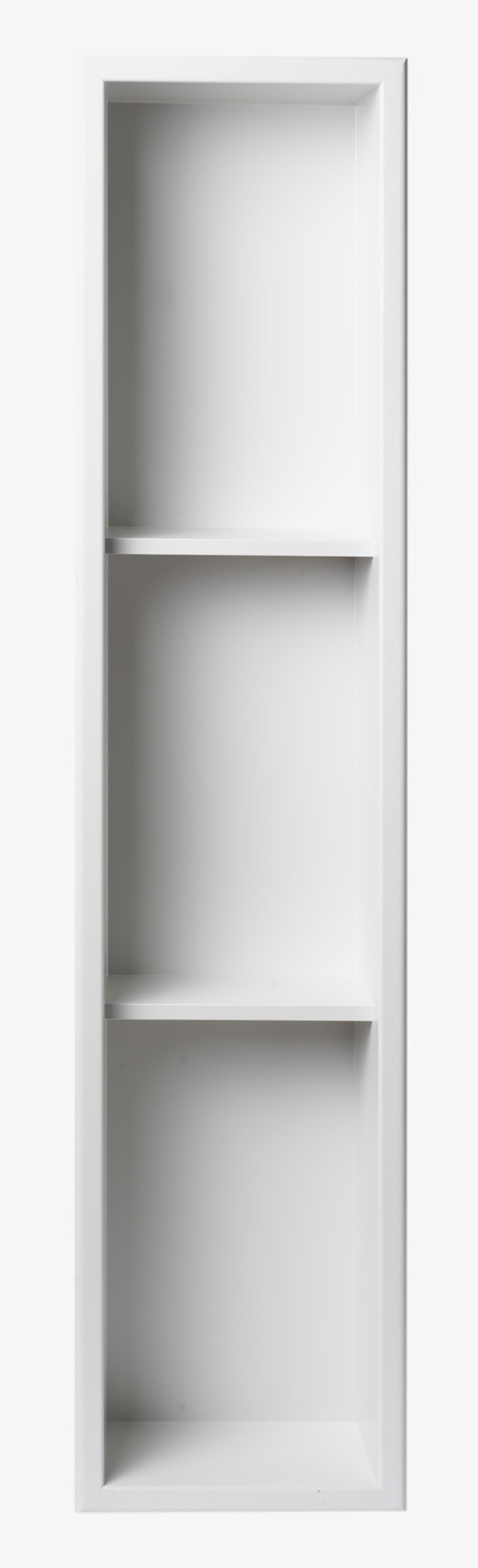 ALFI brand ABNC0836-W 8" x 36" White Matte Stainless Steel Vertical Triple Shelf Bath Shower Niche