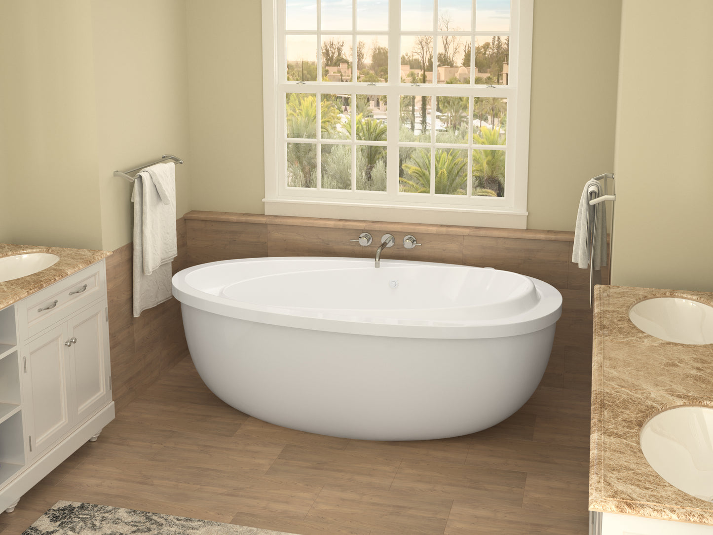 Atlantis Whirlpools Breeze 38 x 71 Oval Freestanding Air Jetted Bathtub