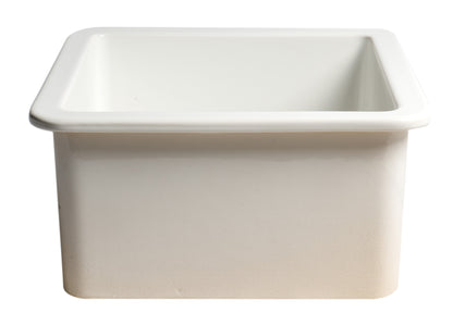 ALFI brand ABF1818S-W White Square 18" x 18" Undermount / Drop In Fireclay Prep Sink