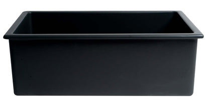 ALFI brand AB3018UD-BM Black Matte 30" x 18" Fireclay Undermount / Drop In Fireclay Kitchen Sink