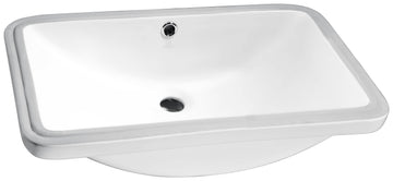 Lanmia Series 24 in. Ceramic Undermount Sink Basin in White