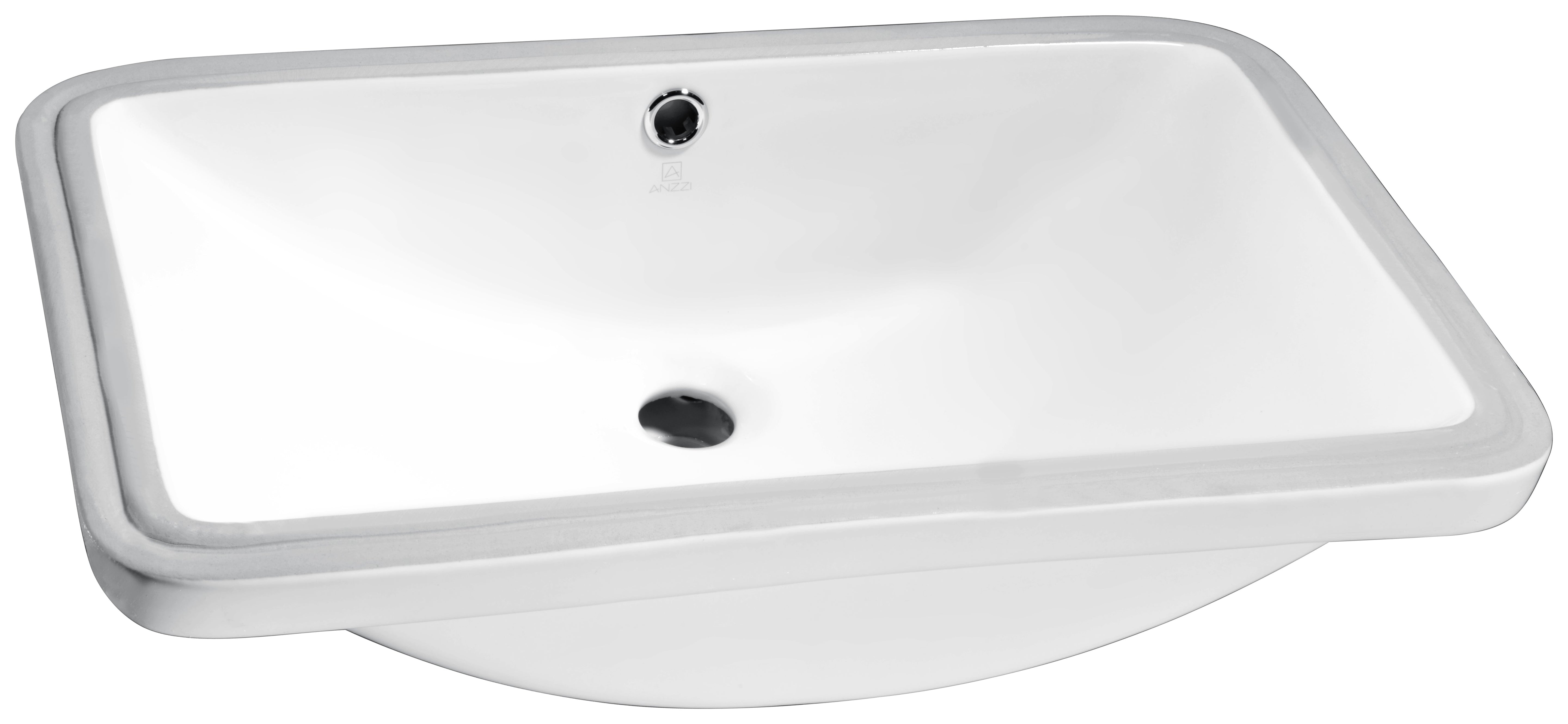Lanmia Series 24 in. Ceramic Undermount Sink Basin in White