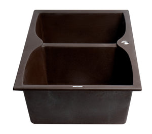 ALFI brand AB3220DI-C Chocolate 32" Drop-In Double Bowl Granite Composite Kitchen Sink