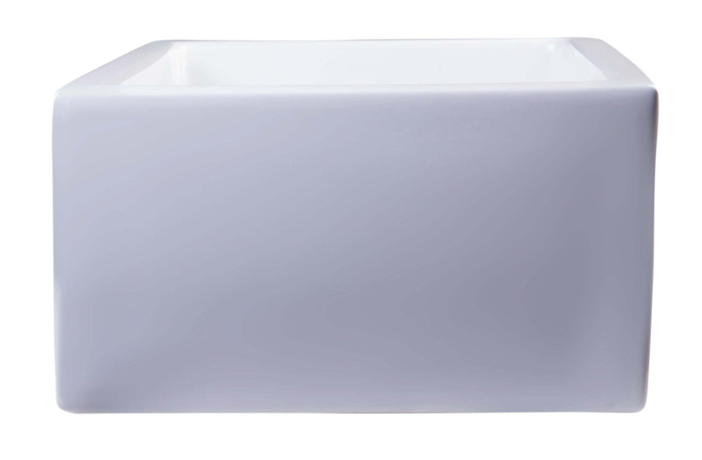 ALFI brand AB3018SB-W  30" White Smooth Apron Solid Thick Wall Fireclay Single Bowl Farm Sink